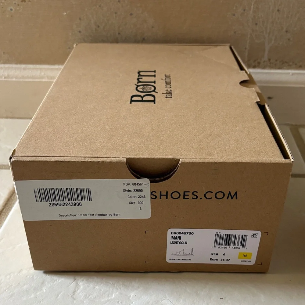 Born Light Gold Leather Wrap Sandal - Picture 6 of 8